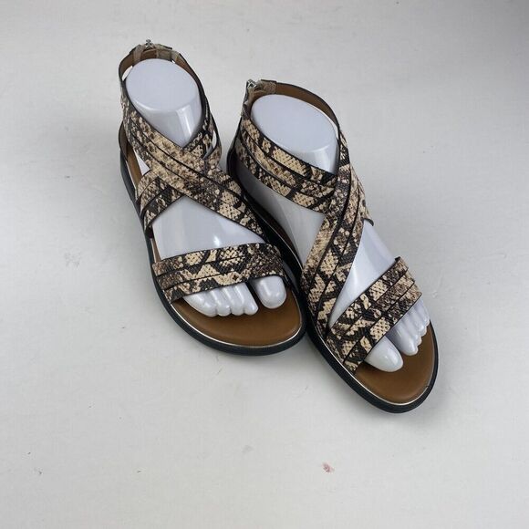 Franco Sarto Gaetana Flat Gladiator Sandals, Natural, 6.5 US / 36.5 EU / Women’s - Picture 3 of 16